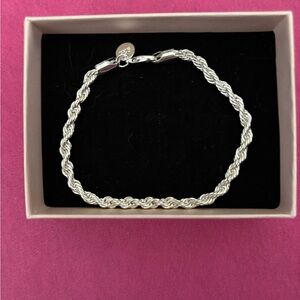 Elegant Silver Rope Chain Bracelet